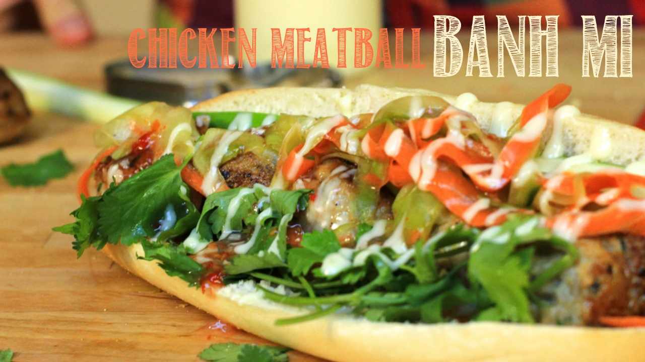 Chicken Meatball Banh Mi
